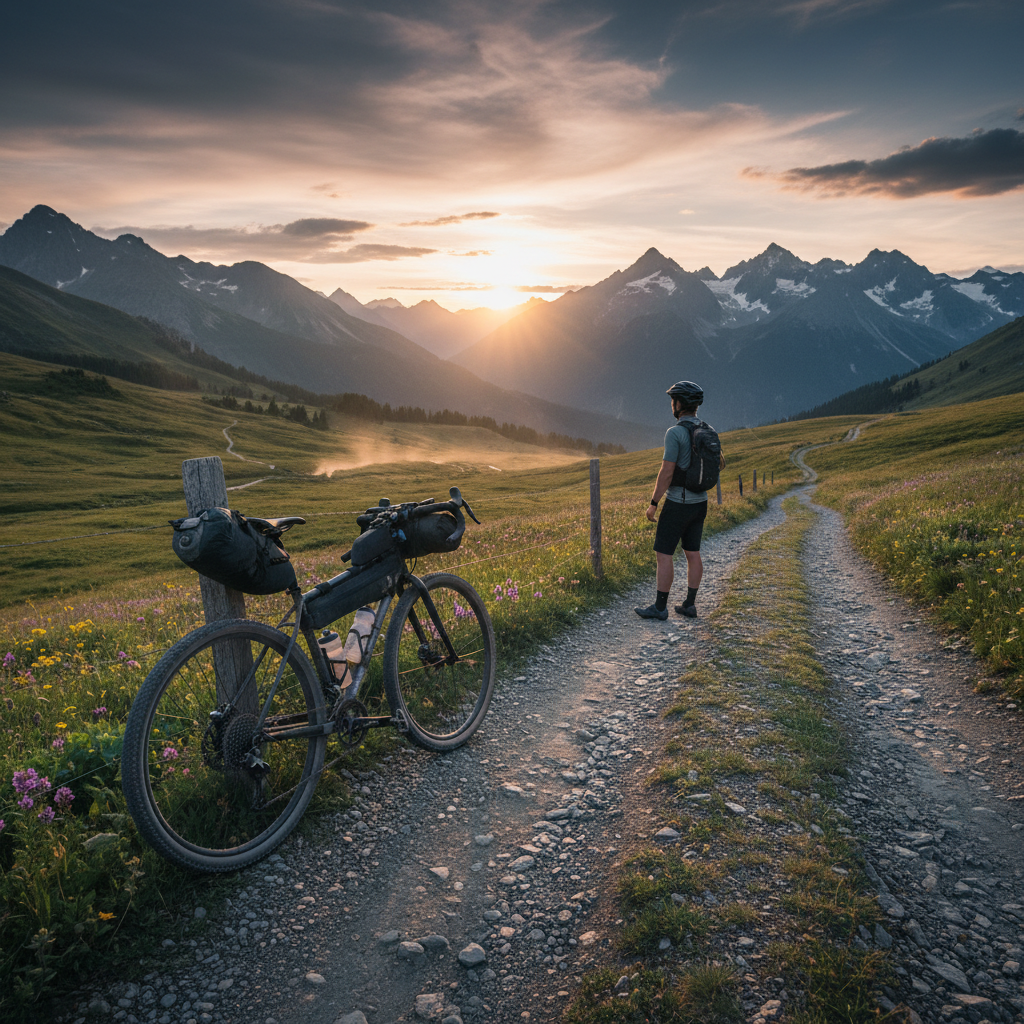 Electric gravel bike on trail