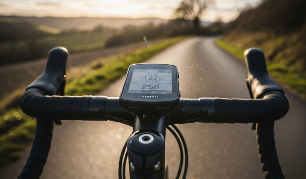 garmin edge cycling computer mounted on road bike stem showi 20260331 095755